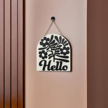 Load image into Gallery viewer, Wood Raised "Hello" Wall Sign/Door Hanger (Sku#: 14465)