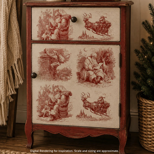 Christmas Toile - A3 Rice Decoupage Paper