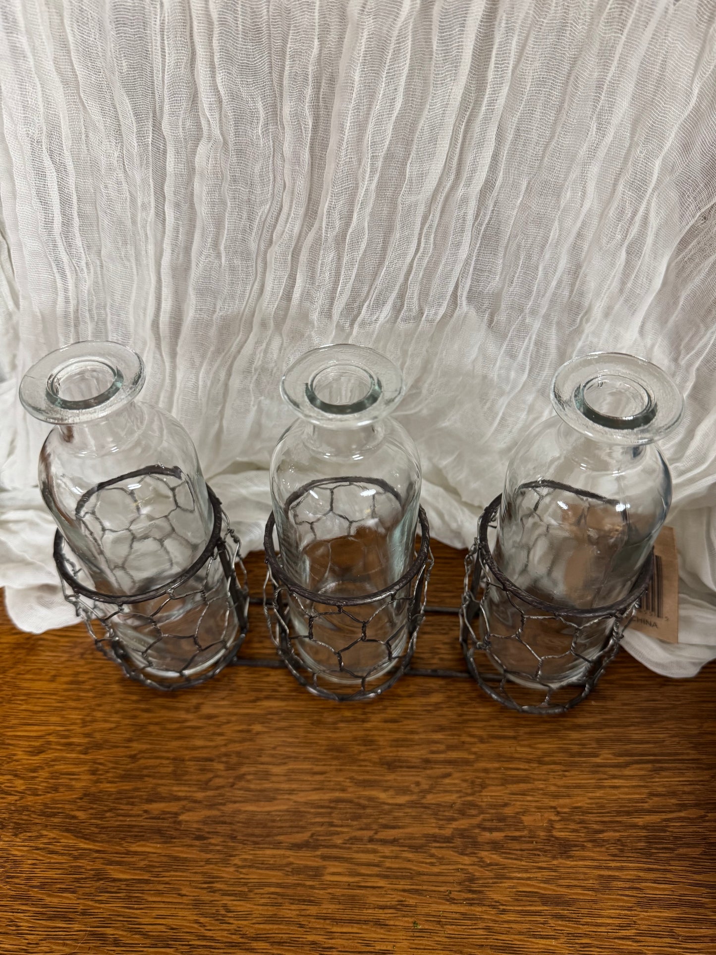 Wire Base with Three Bottles