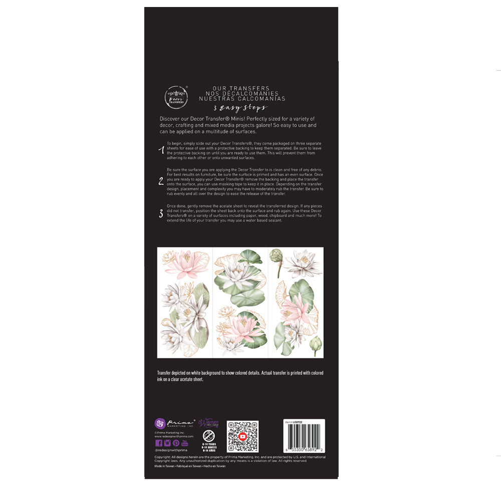 Water Lilies | Small Decor Transfer | Prima