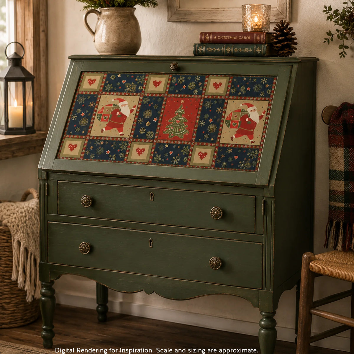 Yuletide Quilt - A3 Rice Decoupage Paper