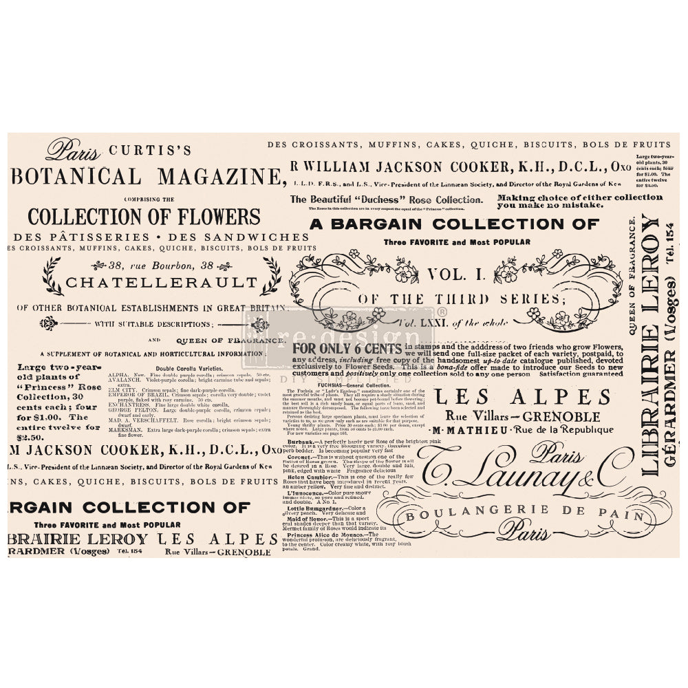 Floral Text Decoupage Paper | Redesign with Prima