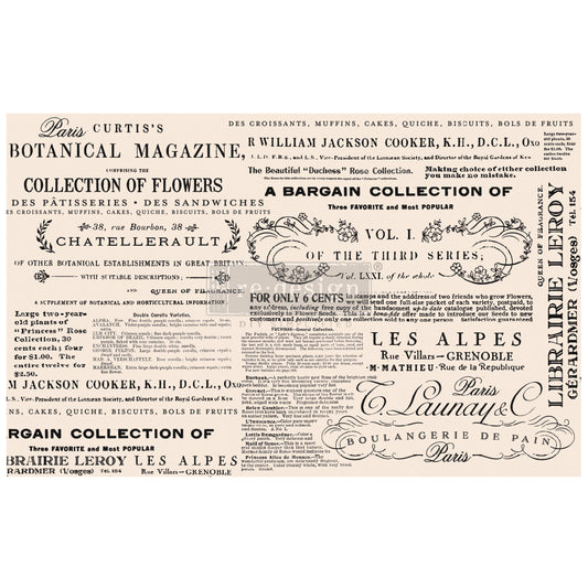 Floral Text Decoupage Paper | Redesign with Prima
