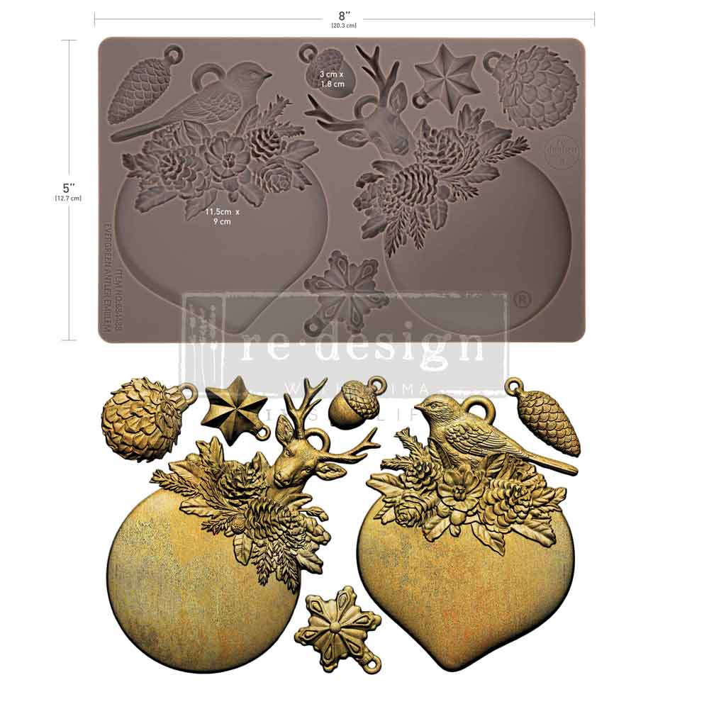 Evergreen Antler Emblem Decor Mould