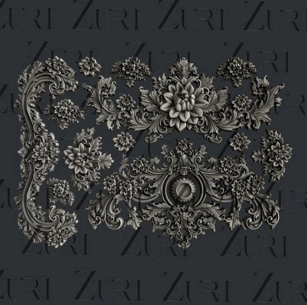Baroque Appliques Silicone Mold