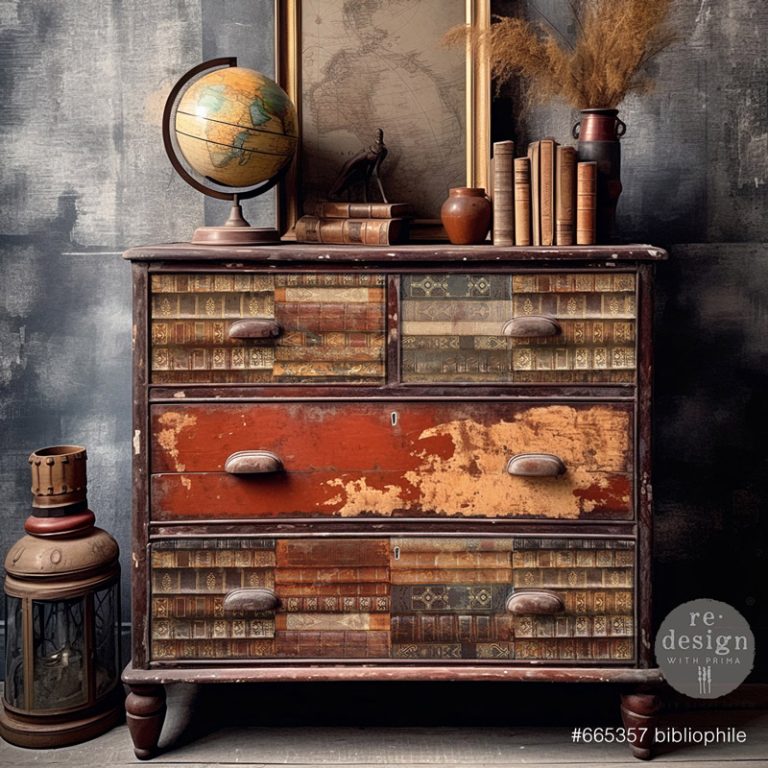 Bibliophile | Decoupage Tissue Paper | Redesign with Prima