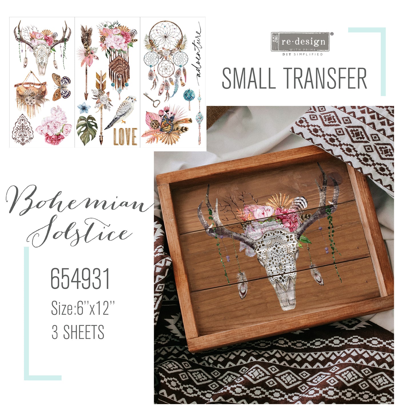 Bohemian Solstice | Small Decor Transfer | Prima