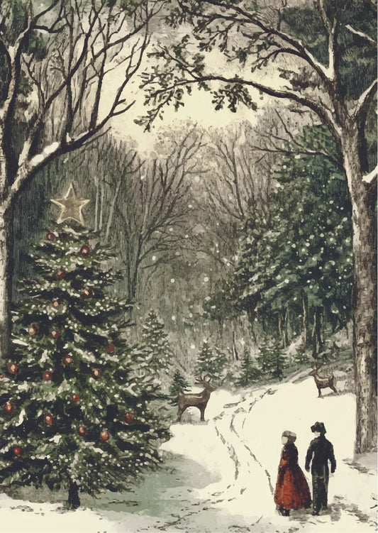 Christmas Stroll - A3 Rice Decoupage Paper