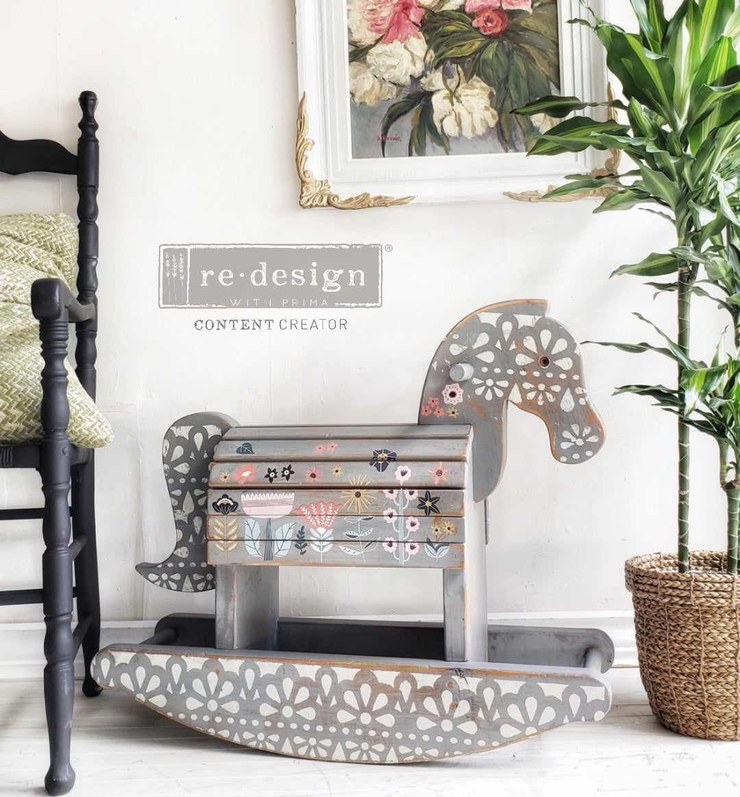 Doodle Flowers | Small Decor Transfer | Prima