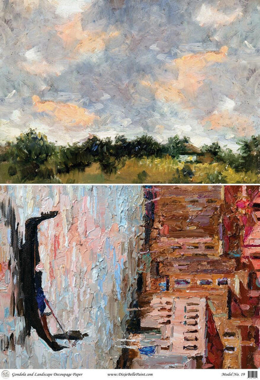 Gondola And Landscape | Rice Decoupage Paper | Dixie Belle