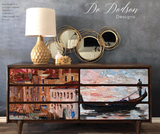 Gondola And Landscape | Rice Decoupage Paper | Dixie Belle