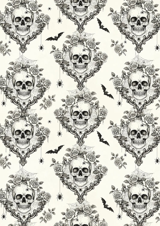 Haunted Damask - A3 Rice Decoupage Paper