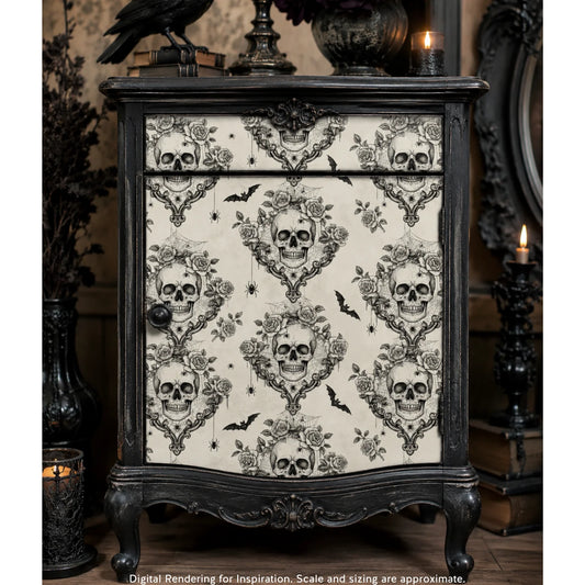 Haunted Damask - A3 Rice Decoupage Paper