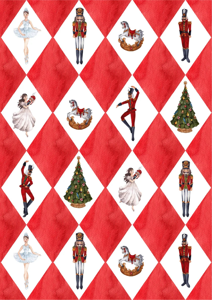 Holiday Harlequin - A3 Rice Decoupage Paper