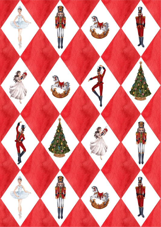 Holiday Harlequin - A3 Rice Decoupage Paper