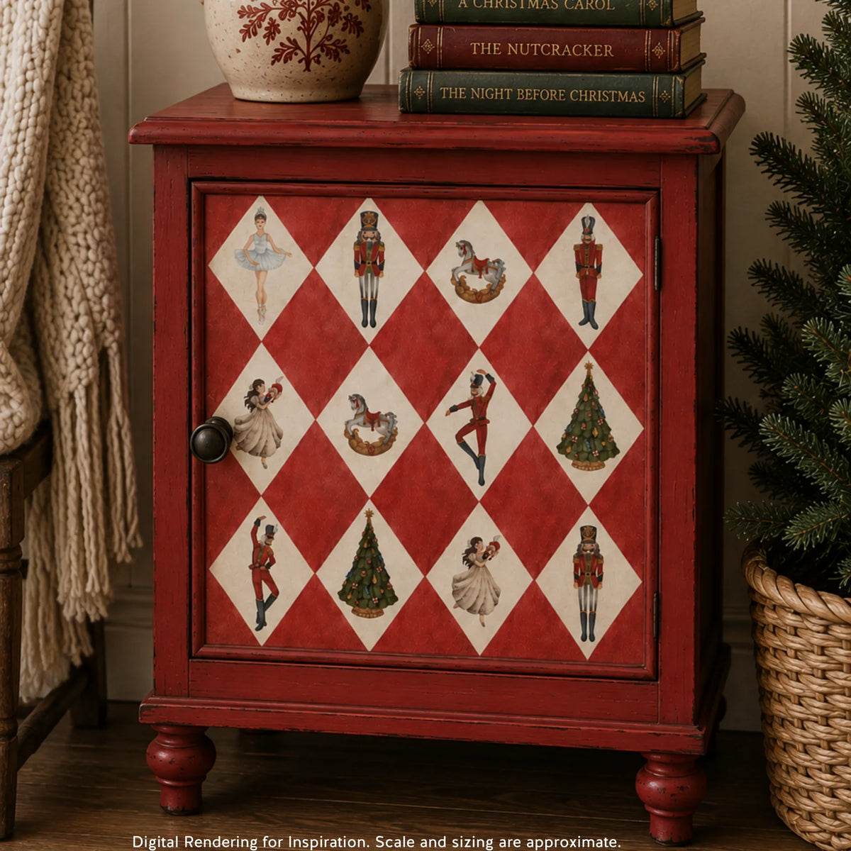Holiday Harlequin - A3 Rice Decoupage Paper