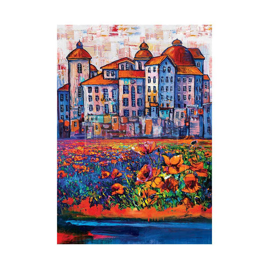 Village in Color Decoupage Fiber Paper