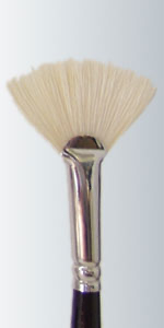 White Bristle Long Handle Fan |365| Scharff