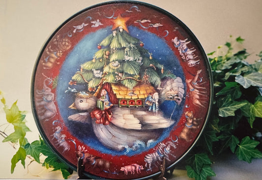 Noah's Ark Christmas Plate - Michele Walton Designs