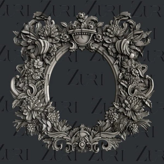Oval Floral Frame
