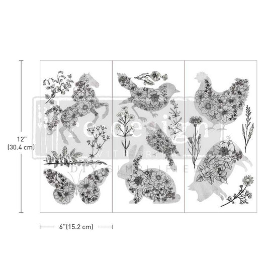 Scribbled Animals | Small Decor Transfer | Prima