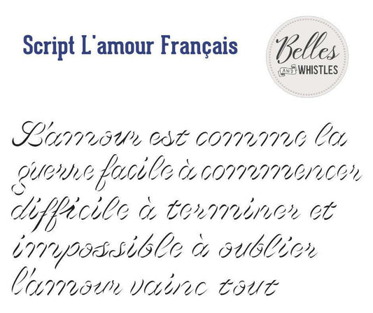 Script d'amour Français | Small Stencil | Dixie Belle