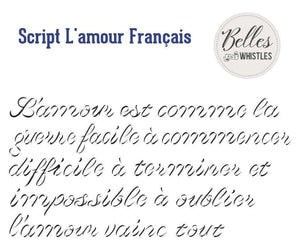 Script d'amour Français | Small Stencil | Dixie Belle