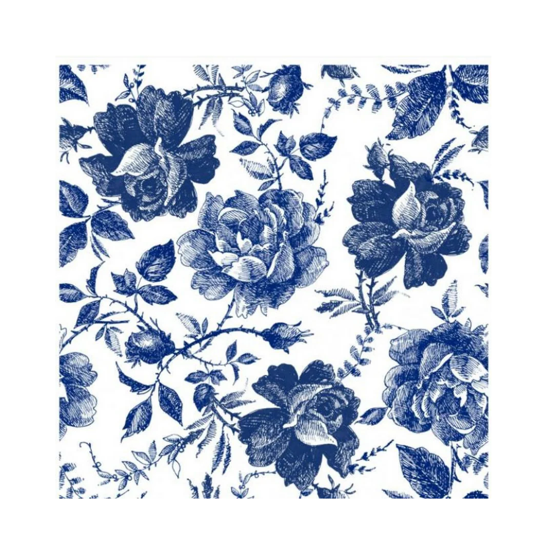 Sketched Blue Flowers | Rice Decoupage Paper | Dixie Belle