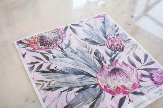 Tropical On Pink | Rice Decoupage Paper | Dixie Belle