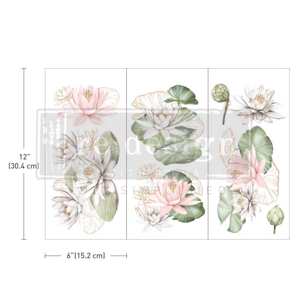 Water Lilies | Small Decor Transfer | Prima