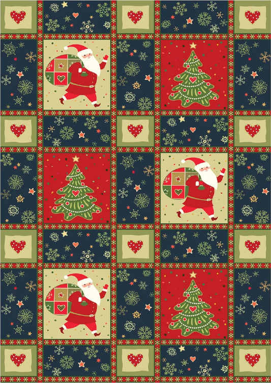 Yuletide Quilt - A3 Rice Decoupage Paper