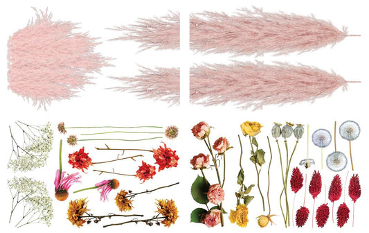Pink Pampas and Dried Wilds Transfer