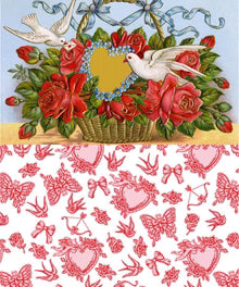 Vintage Hearts A3 Rice Decoupage Paper