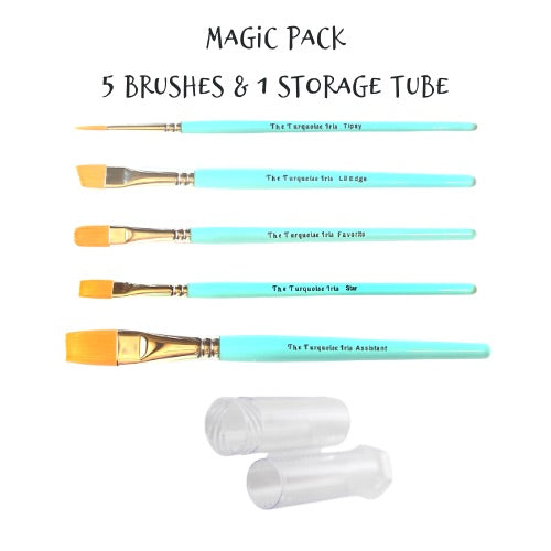 Magic PacK Brushes & Storage Tube - Turquoise Iris Collection
